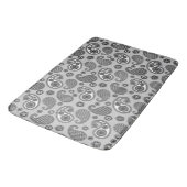Paisley Pattern, Grey, Black and White Badmat (Gekanteld)