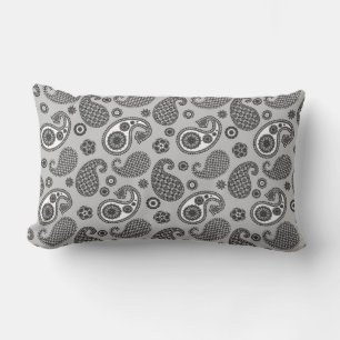 Paisley Pattern, Grey, Black and White Kussen