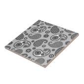 Paisley Pattern, Grey, Black and White   Tegeltje (Zijkant)