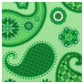 Paisley Pattern, Jade and Emerald Green Stof (Close Up)