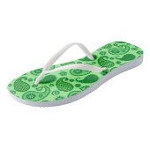 Paisley Pattern, Jade and Emerald Green Teenslippers (Schuin)