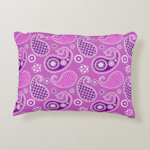 Paisley Pattern, Lila en Amethyst Paars Accent Kussen