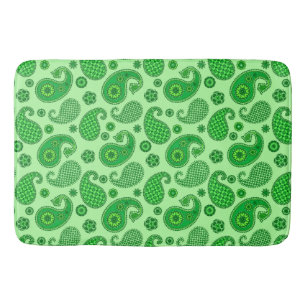 Paisley Pattern, Limoen and Emerald Green Badmat