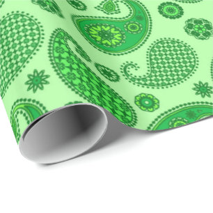 Paisley Pattern, Limoen and Emerald Green Cadeaupapier