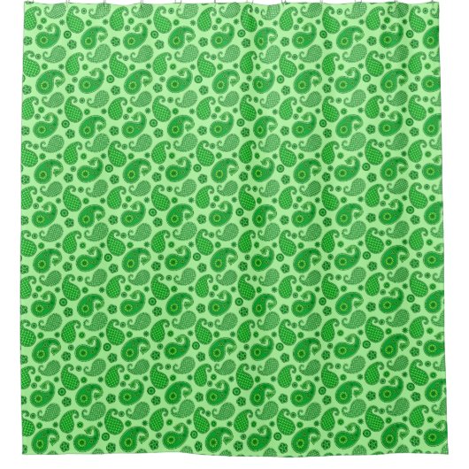 Paisley Pattern, Limoen and Emerald Green Douchegordijn (Voorkant)