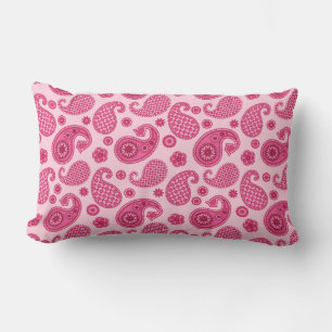 Paisley Pattern, Pastel Coral Pink and Fuchsia Kussen