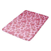 Paisley Pattern, Peppermint Pink and White Badmat (Gekanteld)