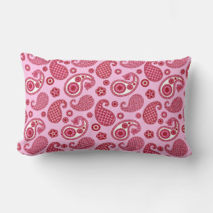 Paisley Pattern, Peppermint Pink and White Kussen