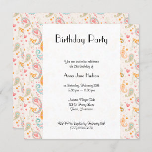 Paisley Pattern, Persian Paisley, Boteh, Birthday Kaart