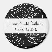 Paisley Pattern, Persian Paisley, Boteh, Birthday Magneet (Voorkant)