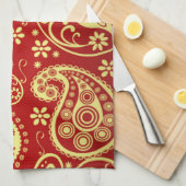 Paisley Pattern, Persian Paisley, Oriental Paisley Theedoek (Quarter Fold)