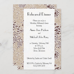 Paisley Pattern, Persian Paisley, Rehearsal Dinner Kaart