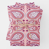 Paisley Pattern-schaduwen van roze witte ventilat Inpakpapier Vel (In situ)