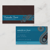 PAISLEY PATTERN schattig retro turquoise blauwgro Visitekaartje (Voorkant / Achterkant)