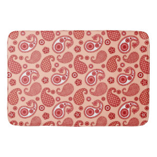 Paisley Pattern, Shades of Coral Oranje Badmat