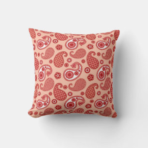 Paisley Pattern, Shades of Coral Oranje Kussen