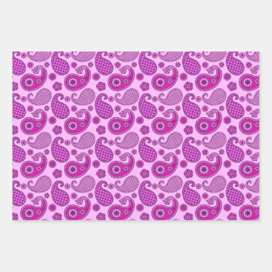 Paisley Pattern, Shades of Orchid en Paars Inpakpapier Vel (Voorkant)
