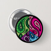 Paisley Peace Black Button (Voorkant /achterkant)
