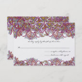 Paisley Peacock Château rose mariage Invitations (Devant / Derrière)