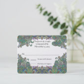 Paisley Peacock Colonnes Mariage Cartes de réponse (Debout devant)