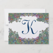 Paisley Peacock Colors RSVP Kaartje (Achterkant)