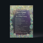 Paisley Peacock Colours Programme de mariage<br><div class="desc">Elégant Fairy Lights Paisley Peacock Fairy Tale Programmes de mariage Marine Blue and Gold (mais vous choisissez) texte police ivoire RGB Code FDFCDB arrière - plan RGB Hex Code Turquoise 2A5163</div>