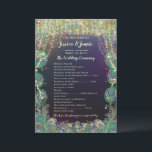 Paisley Peacock Colours Programme de mariage<br><div class="desc">Elégant Fairy Lights Paisley Peacock Fairy Tale Programmes de mariage Marine Blue and Gold (mais vous choisissez) texte police ivoire RGB Code FDFCDB arrière - plan RGB Hex Code Turquoise 2A5163</div>