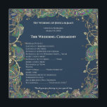 Paisley Peacock Colours Programme de mariage<br><div class="desc">Paisley Peacock programmes de mariage Aucune couleur appliquée au texte - sera la couleur du papier et de l'arrière - plan de la marine qui apparaîtra turquoise sur papier or mais marine sur tous les autres papiers</div>