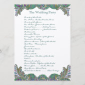 Paisley Peacock Colours Programme de mariage (Dos)
