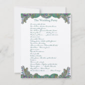 Paisley Peacock Colours Programme de mariage (Dos)