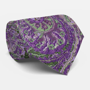 Paisley Peacock couleur violet Cravate Mariage