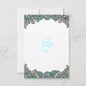 Paisley Peacock couleurs Mariage Cartes de récepti (Devant)