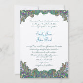 Paisley Peacock Couleurs Mariage Invitations (Devant)
