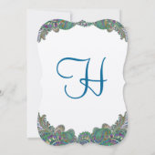 Paisley Peacock Couleurs Mariage Invitations (Dos)