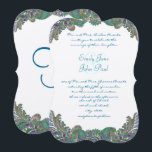 Paisley Peacock Couleurs Mariage Invitations<br><div class="desc">Elégante Paisley Peacock Colors Turc Mer Bleu Cuivre Or et Green Wedding Invitations. #GrandMillennial Roaring 20s Great Gatsby Thèmes mariages ou mehndi indian paisley thèmes mariages</div>