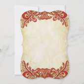 Paisley Peacock Couleurs Mariage Invitations (Dos)