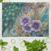 Paisley Peacock Floral Waterverf Theedoek (Gevouwen)