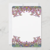  Paisley Pink en Green Wedding Invites Kaart (Achterkant)