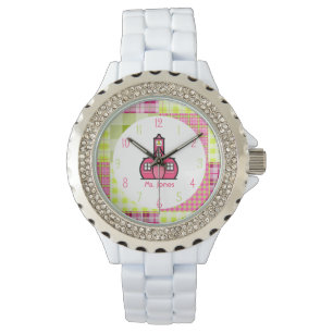 Paisley & Pink Schoolhouse Teacher Watch Horloge