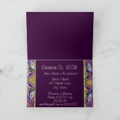 Paisley Plum Eggplant Lime Faire-part de mariage (Intérieur)
