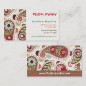 Paisley plus plat - rose - carte de visite (Devant / Derrière)