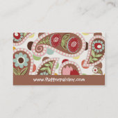 Paisley plus plat - rose - carte de visite (Dos)