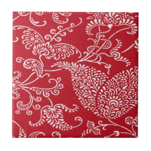  Paisley Red-keramische tegel Tegeltje (Voorkant)