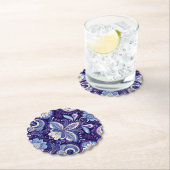 Paisley Royal Blue Coaster Kartonnen Onderzetters (Insitu)