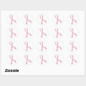 Paisley roze lint sticker - wit (Vel)