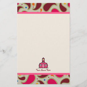 Paisley & Schoolhouse Personalized Teacher Briefpapier