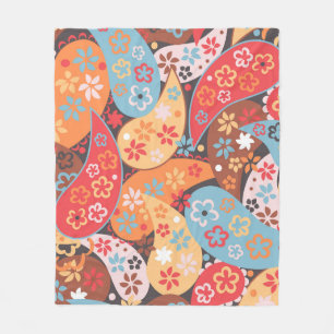 Paisley seamless pattern, Color Vintage Hand Fleece Deken