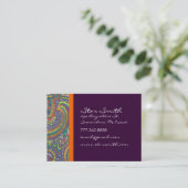  Paisley Sinaasappel en Plum Visitekaartje (Staand voorkant)