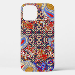 Paisley Sjaal: Meerkleurig stoffen ontwerp iPhone 12 Hoesje