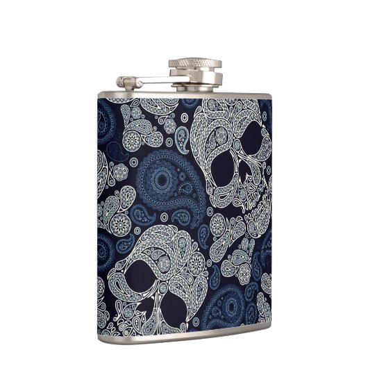 Paisley Skull Graphic Print Liquor Flask Heupfles (Rechts)